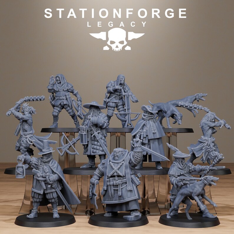 Legacy Thorncrest Witch Hunters | Station Forge 16k Resin Miniatures | 28mm 32mm Tabletop Wargaming | Unpainted 画像 2