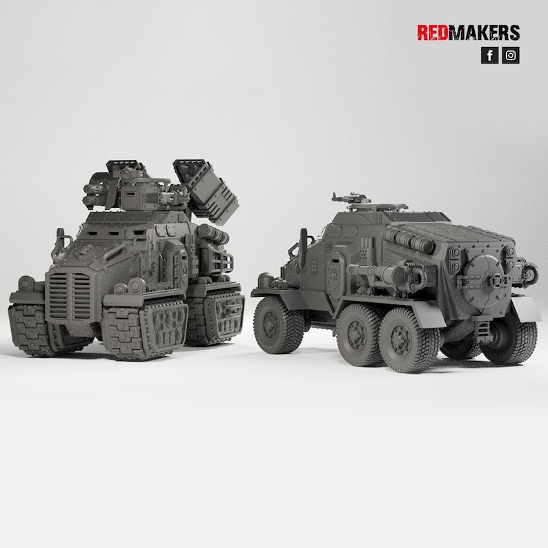 Heavy Armored Assault Vehicle | 16k Resin Miniatures | 28mm 32mm Tabletop Wargaming | Unpainted image 5
