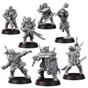 Chaos Renegades Of Pain Killer Team | 16k Resin Miniatures | 28 mm 32 mm Tabletop Wargaming | Ongeverfd afbeelding 2