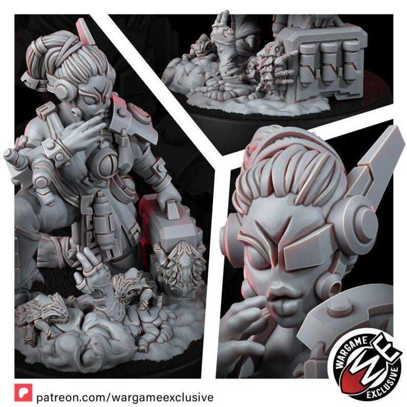 Coalition Healer | 16k Resin Miniatures | 28mm 32mm Tabletop Wargaming | Unpainted image 3