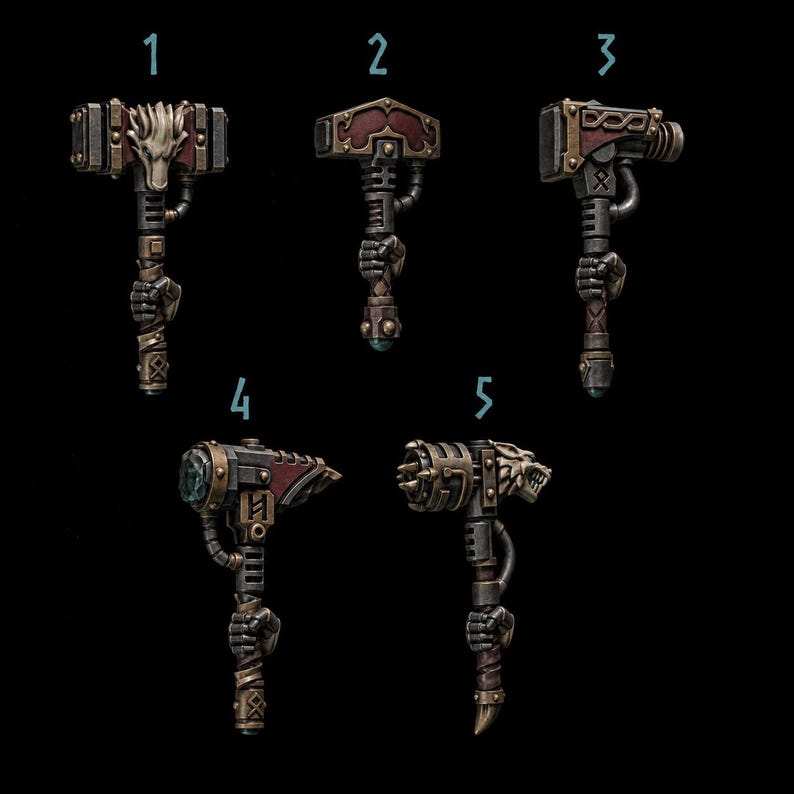 Primal Hounds - Hammers - 16k Resin - GreyTide Studio - Wolves / Space Warriors / Bitz / Tabletop / Wargaming / Grimdark image 1