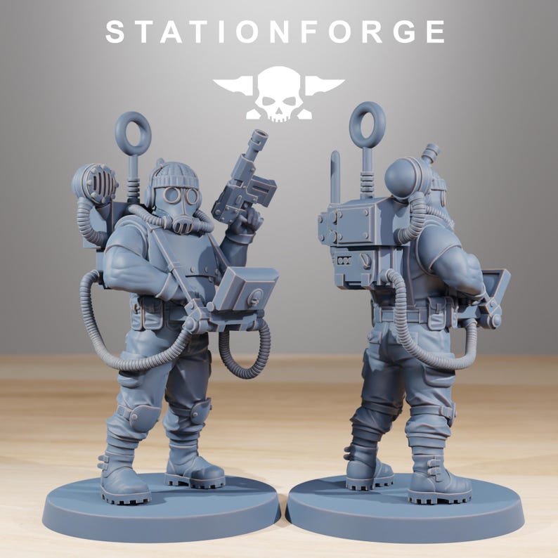 Grimguard Hunters | Station Forge 16k Resin Miniatures | 28mm 32mm Tabletop Wargaming | Unpainted image 5