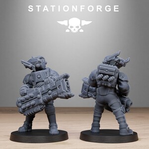 Tarion Schwere Infanterie | Station Forge 16k Resin-Miniaturen | 28 mm/32 mm Tabletop-Wargaming | Unbemalt Bild 4