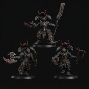 Cursed Bone Shredders Squad – 16K Resin Miniatures (28mm 32mm Wargaming) image 1