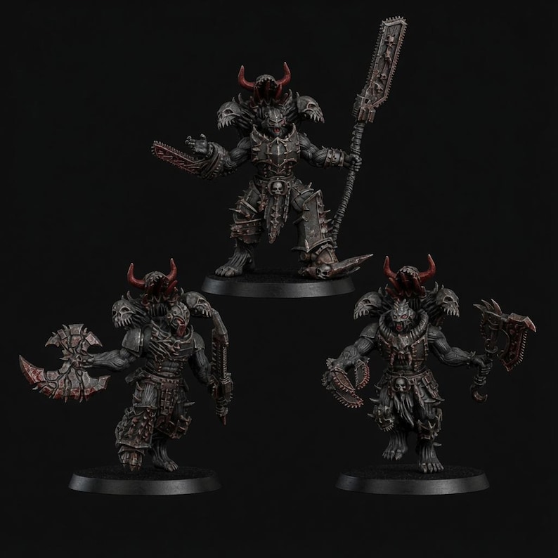 Cursed Bone Shredders Squad – 16K Resin Miniatures (28mm 32mm Wargaming) image 1