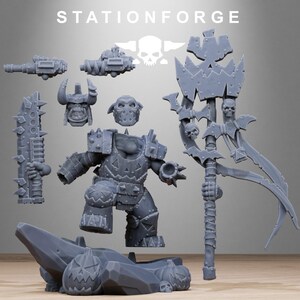 Orkos Orkaz Boo Basher / Station Forge 16k Miniaturas de resina / 28 mm 32 mm Juegos de guerra de mesa / Sin pintar imagen 9