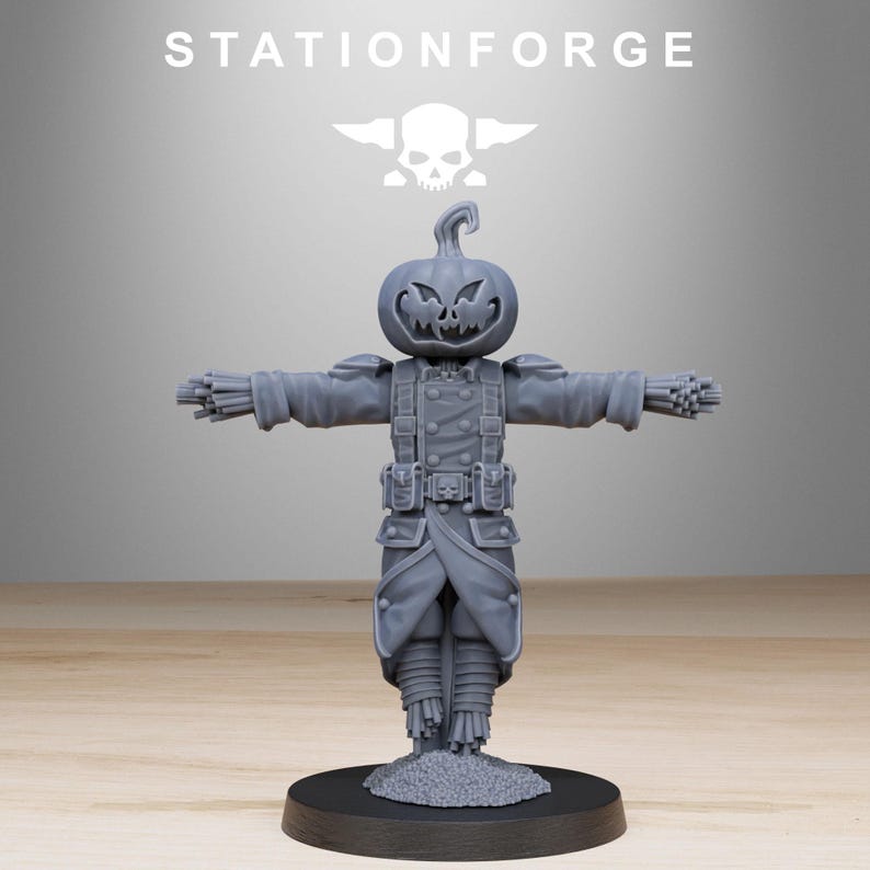 GrimGuard Vogelscheuche | Station Forge 16k Resin-Miniaturen | 28 mm/32 mm Tabletop-Wargaming | Unbemalt Bild 9