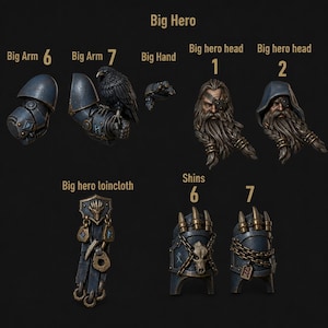 Primal Hounds - Big Armor Hero Pack - 16k Resin - GreyTide Studio - Wolves / Space Warriors / Bitz / Tabletop / Wargaming / Grimdark 画像 1