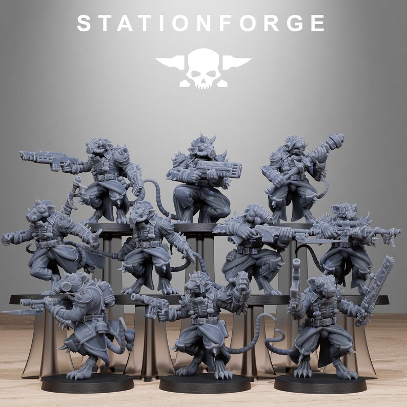 Corrupted Guard Raticus | Station Forge 16k Resin Miniatures | 28mm 32mm Tabletop Wargaming | Unpainted image 2
