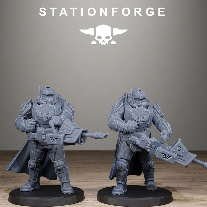 Vaskar Heavy Squad | Station Forge 16k Resin Miniatures | 28mm 32mm Tabletop Wargaming | Unpainted image 7