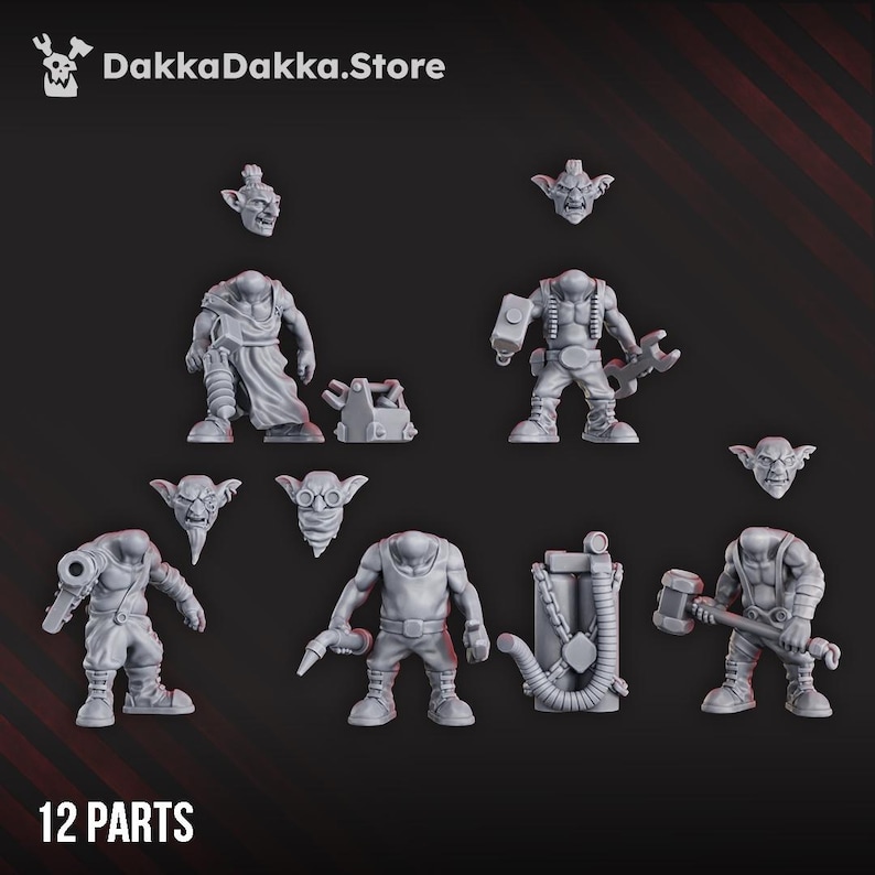 Gobbo Squad | 16k Resin Miniatures | 28mm 32mm Tabletop Wargaming | Unpainted image 4