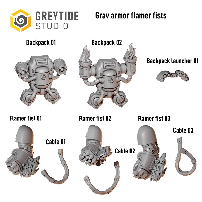 Anvil Wardens - Puños lanzallamas con armadura gravitatoria - Resina 16k - GreyTide Studio - Drakes / Guerreros espaciales / Piezas / Juegos de mesa / Wargaming / Grimdark imagen 2