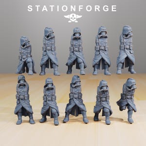 Grimguard Infanteriebouwer | Station Forge 16k Resin Miniatures | 28 mm 32 mm Tafelblad Wargaming | Ongeverfd afbeelding 4