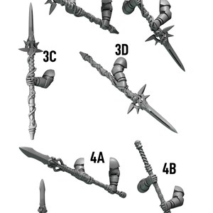 Crimson Lords - Two handed spears #3 - 16k Resin - GreyTide Studio - Blood / Space Warriors / Bitz / Tabletop / Wargaming / Grimdark image 2