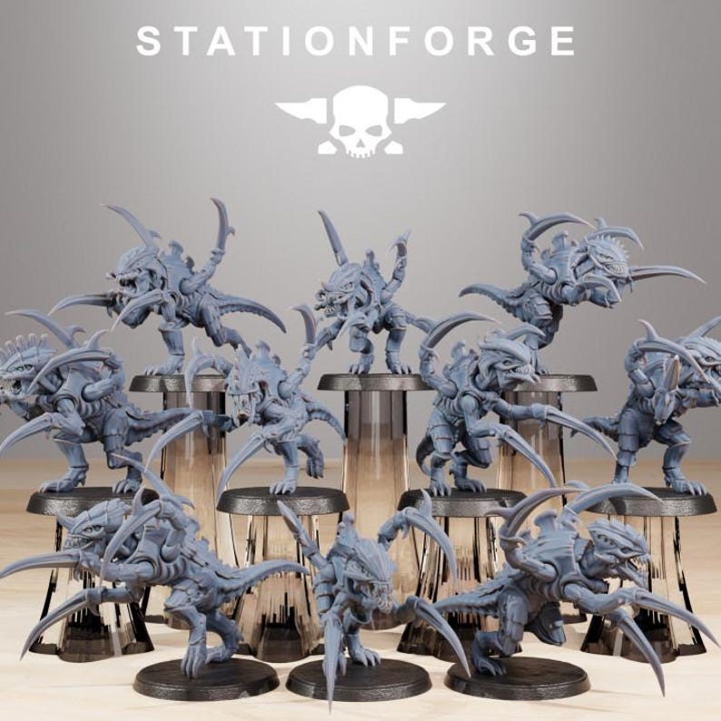 Xenariden-Infanterie-Nahkampfeinheit | Station Forge 16k Resin-Miniaturen | 28 mm/32 mm Tabletop-Wargaming | Unbemalt Bild 2