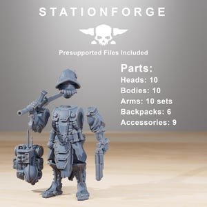 Frontliners Infantry | Station Forge 16k Resin Miniatures | 28mm 32mm Tabletop Wargaming | Unpainted image 3
