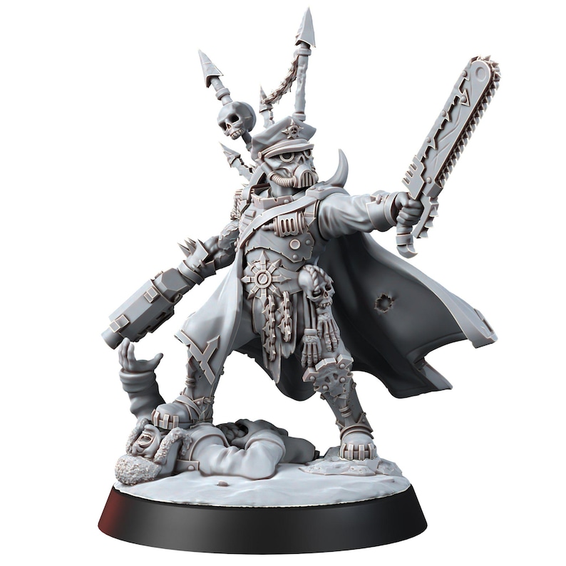 Chaos Renegades Of Pain General | 16k Resin Miniatures | 28mm 32mm Tabletop Wargaming | Unpainted image 8