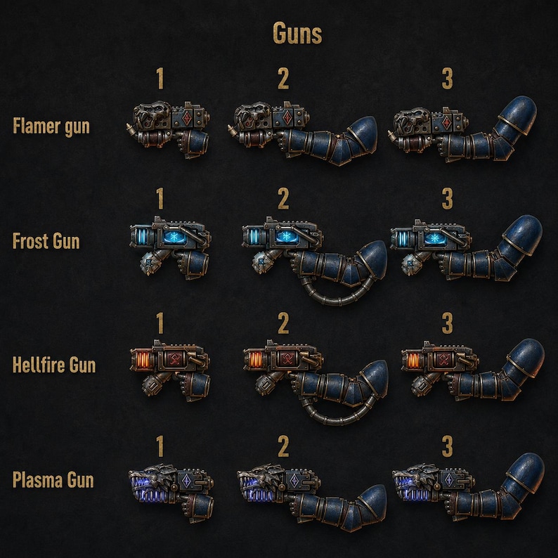 Primal Hounds - Guns - 16k Resin - GreyTide Studio - Wolves / Space Warriors / Bitz / Tabletop / Wargaming / Grimdark imagen 1