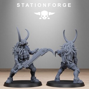 Barbares Techno Sauvages | Figurines en résine Station Forge 16k | 28 mm et 32 mm | Jeux de figurines | Non peintes image 5