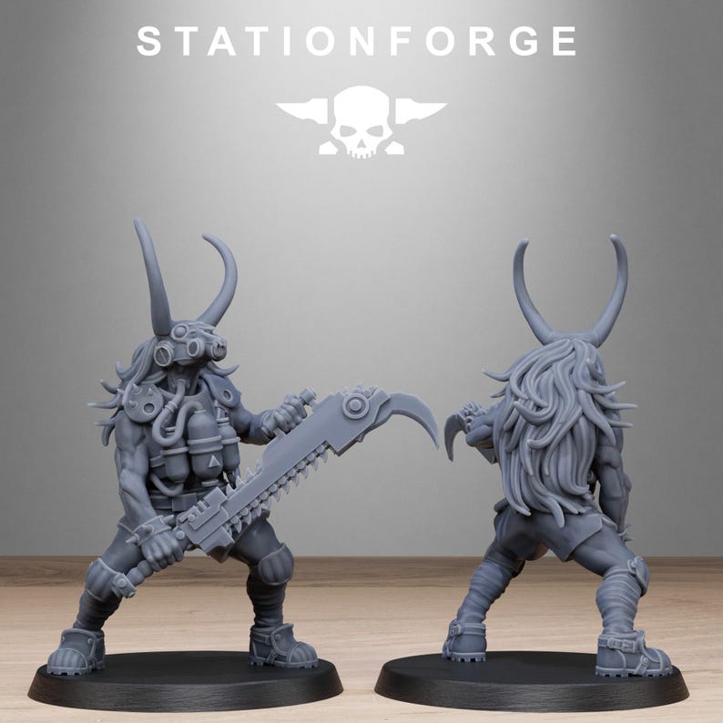 Barbares Techno Sauvages | Figurines en résine Station Forge 16k | 28 mm et 32 mm | Jeux de figurines | Non peintes image 5