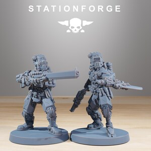 Scavenger Security Patrol | Station Forge 16k Resin Miniatures | 28mm 32mm Tabletop Wargaming | Unpainted image 7