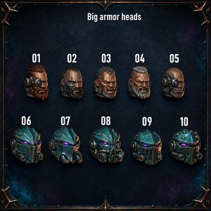 Anvil Wardens - Big Armor Heads - 16k Resin - GreyTide Studio - Drakes / Space Warriors / Bitz / Tabletop / Wargaming / Grimdark image 1