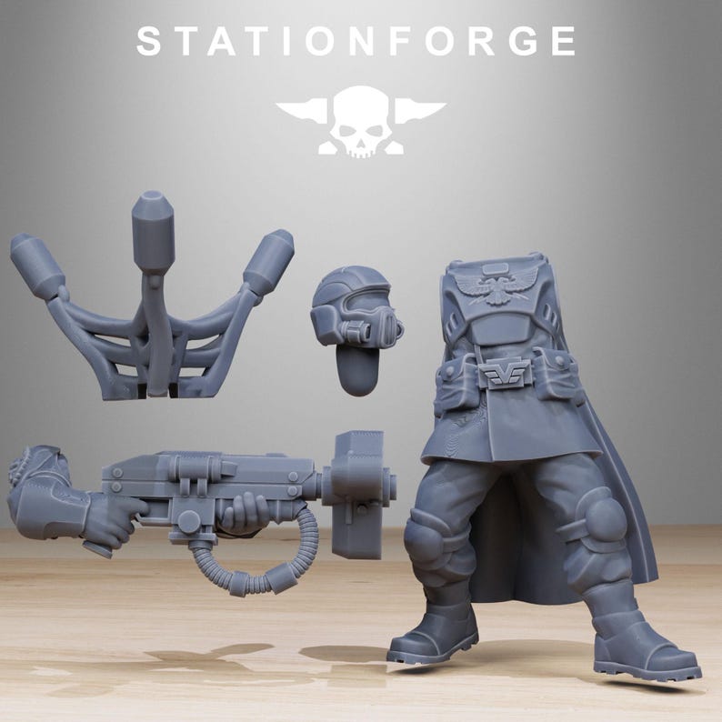 Vaskar-Jäger | Station Forge 16k Resin-Miniaturen | 28 mm/32 mm Tabletop-Wargaming | Unbemalt Bild 6