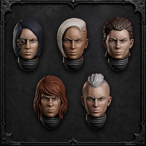 Sisterhood Heads – 16K Resin Conversion Bits for Grimdark Wargaming (Set of 5) image 1