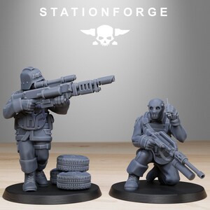 Grimguard Paintball-Trupp | Station Forge 16k Resin-Miniaturen | 28 mm/32 mm Tabletop-Wargaming | Unbemalt Bild 3