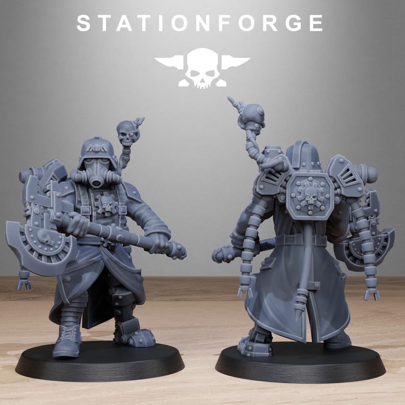 Grimguard Tech Engineers | Station Forge 16k Resin Miniatures | 28mm 32mm Tabletop Wargaming | Unpainted image 7