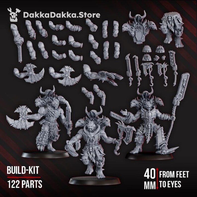 Cursed Bone Shredders Squad – 16K Resin Miniatures (28mm 32mm Wargaming) image 3