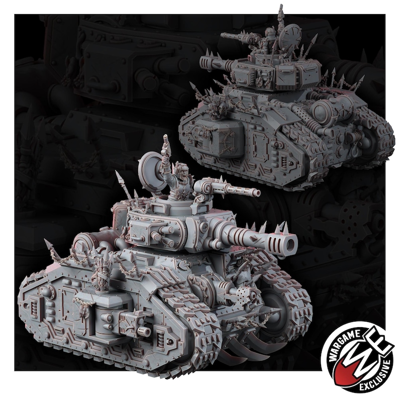 Chaos Degrader Battle Tank | 16k Resin Miniatures | 28mm 32mm Tabletop Wargaming | Unpainted image 2