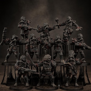 Grimguard Xenarid Hunters | Station Forge 16k Resin Miniatures | 28 mm 32 mm Tabletop Wargaming | Ongeverfd afbeelding 1