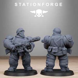 Freeguard Armored Mutants | Station Forge 16k Resin Miniatures | 28mm 32mm Tabletop Wargaming | Unpainted image 5