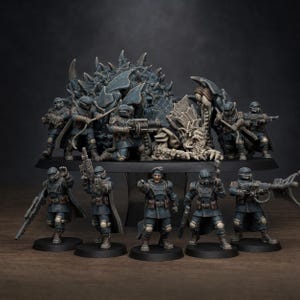 Vaskar-Jäger | Station Forge 16k Resin-Miniaturen | 28 mm/32 mm Tabletop-Wargaming | Unbemalt Bild 1
