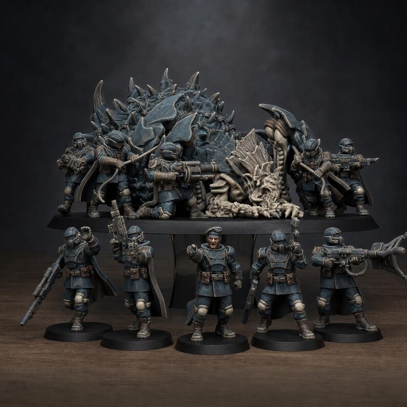 Vaskar-Jäger | Station Forge 16k Resin-Miniaturen | 28 mm/32 mm Tabletop-Wargaming | Unbemalt Bild 1