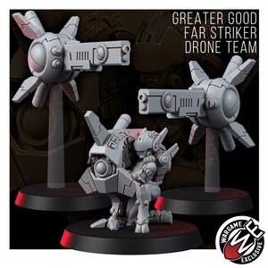 Coalition Farstriker Drone Team | 16k Resin Miniatures | 28mm 32mm Tabletop Wargaming | Unpainted image 2