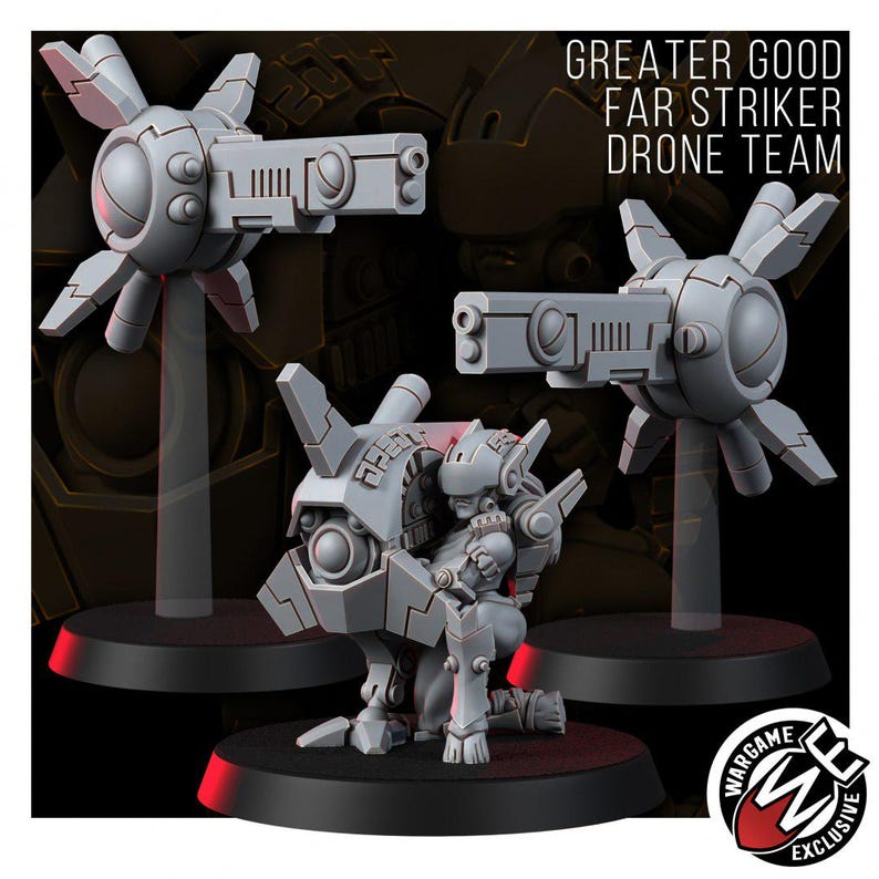 Coalition Farstriker Drone Team | 16k Resin Miniatures | 28mm 32mm Tabletop Wargaming | Unpainted image 2