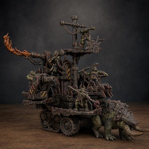 Orks Orkaz Death Mountain | Station Forge 16k Resin-Miniaturen | 28 mm 32 mm Tabletop-Wargaming | Unbemalt Bild 1