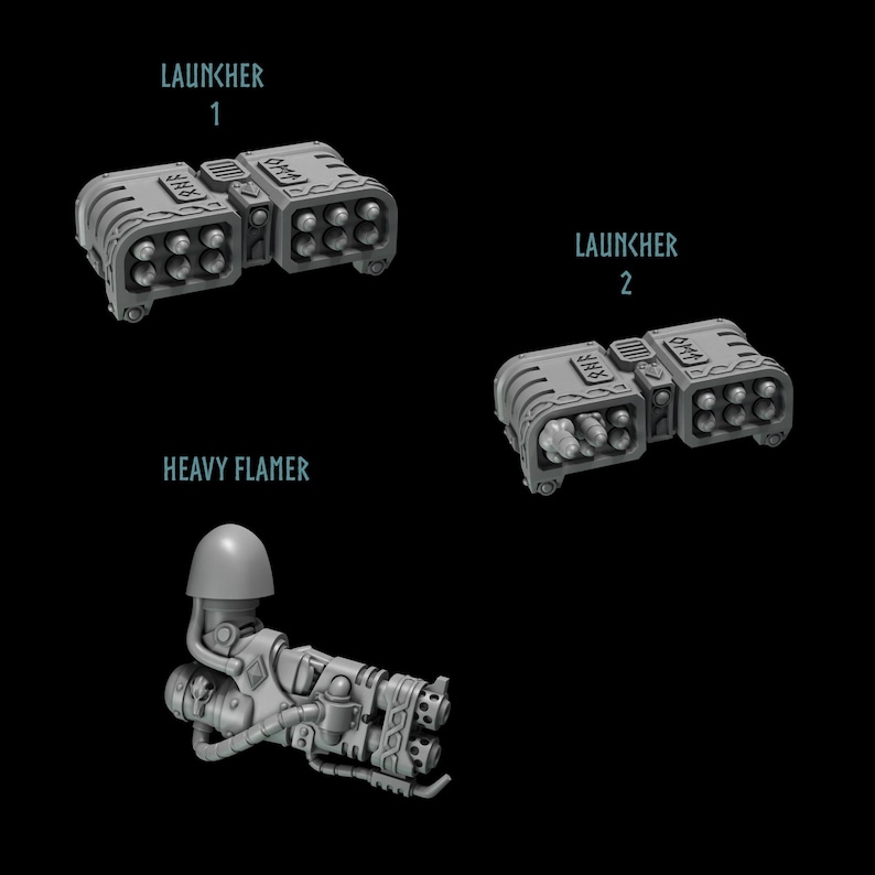 Primal Hounds - Termi Heavy Weapons - 16k Resin - GreyTide Studio - Wolves / Space Warriors / Bitz / Tabletop / Wargaming / Grimdark imagen 2