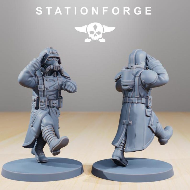 Grimguard Marching Pose | Station Forge 16k Resin Miniatures | 28mm 32mm Tabletop Wargaming | Unpainted image 4
