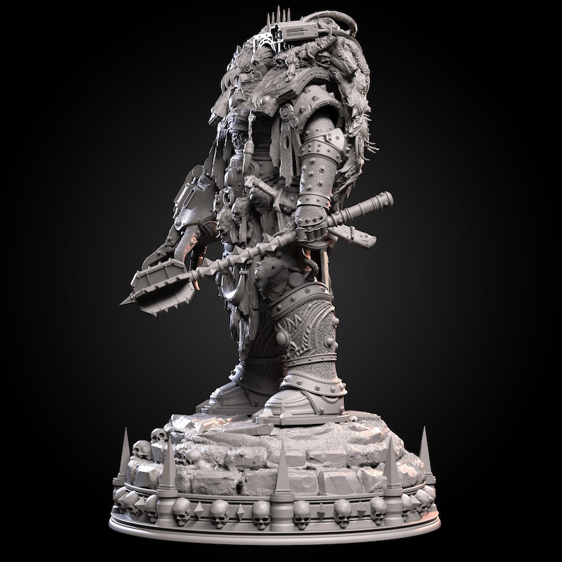 Chaos Prime Malleus Iscariot | 16k Resin Miniatures | 28mm 32mm Tabletop Wargaming | Unpainted image 9