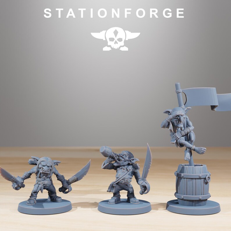 Gobs Pirates | Station Forge 16k Resin Miniatures | 28mm 32mm Tabletop Wargaming | Unpainted image 6