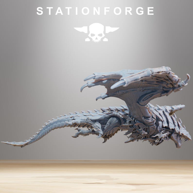 Xenaridendrache | Station Forge 16k Resinminiaturen | 28 mm/32 mm Tabletop-Wargaming | Unbemalt Bild 3