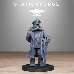 Officer | Station Forge 16k Resin Miniatures | 28mm 32mm Tabletop Wargaming | Unpainted image 9