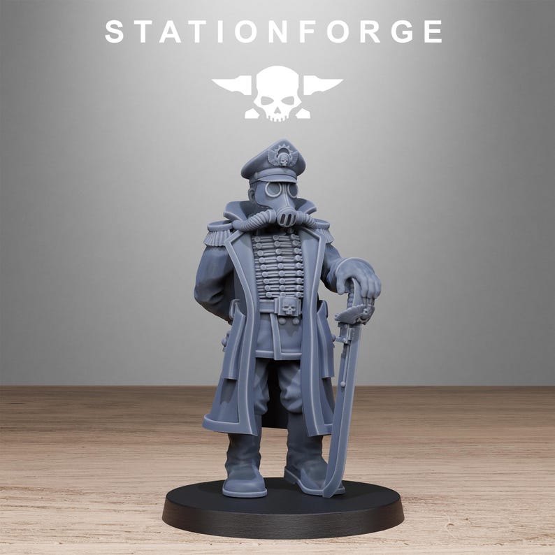 Officer | Station Forge 16k Resin Miniatures | 28mm 32mm Tabletop Wargaming | Unpainted image 9