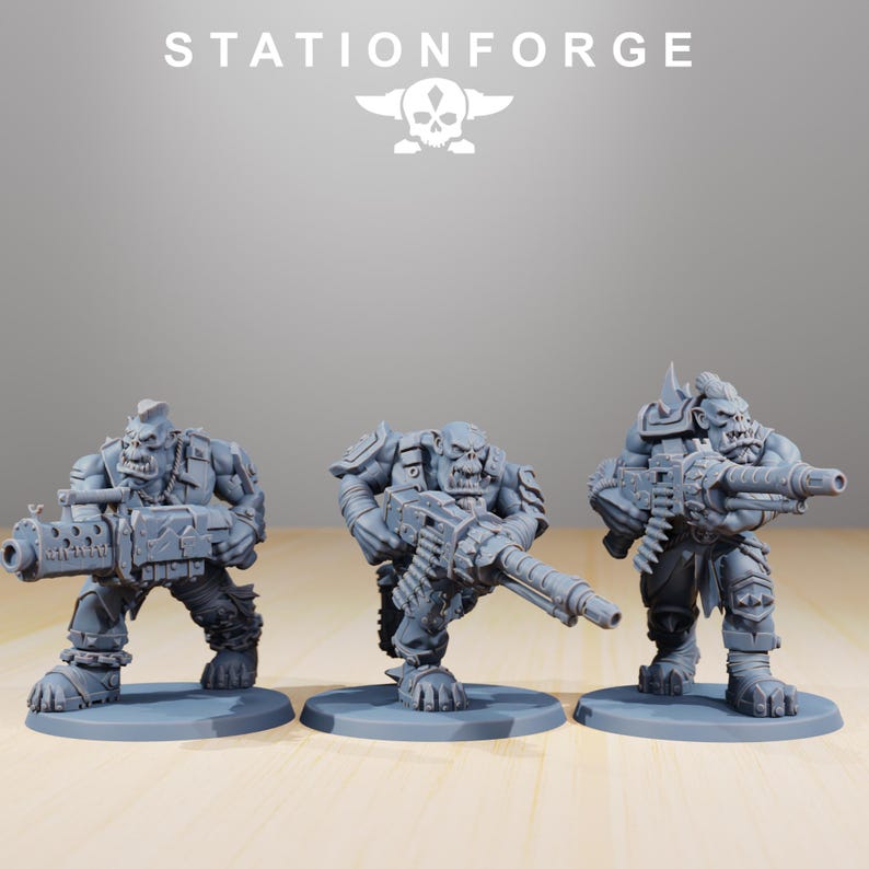 Orks Orkaz Strappaz | Station Forge 16k Resin Miniatures | 28mm 32mm Tabletop Wargaming | Unpainted image 7