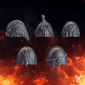 Pactum Aeternum Knight Shoulders - 16k Resin - DakkaDakka - Templar Warriors / Bitz / Tabletop / Wargaming / Grimdark image 2
