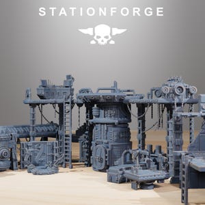 Scavenger Factory Terrain Kit | Station Forge 16k Resin Miniatures | 28mm 32mm Tabletop Wargaming | Unpainted image 2