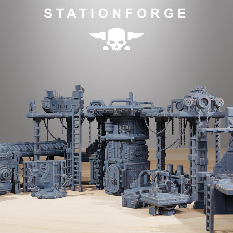 Scavenger Factory Terrain Kit | Station Forge 16k Resin Miniatures | 28mm 32mm Tabletop Wargaming | Unpainted image 2